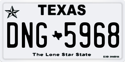 TX license plate DNG5968