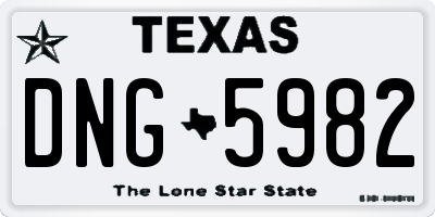 TX license plate DNG5982