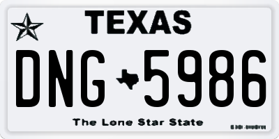 TX license plate DNG5986