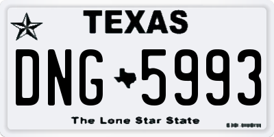 TX license plate DNG5993