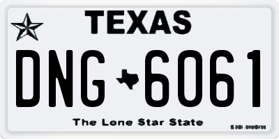 TX license plate DNG6061