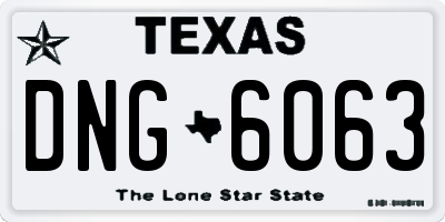TX license plate DNG6063