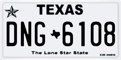 TX license plate DNG6108