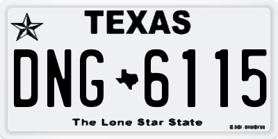 TX license plate DNG6115