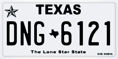 TX license plate DNG6121