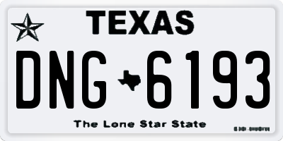 TX license plate DNG6193
