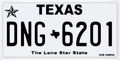 TX license plate DNG6201