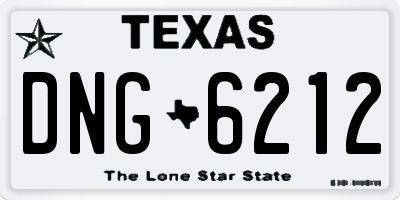 TX license plate DNG6212