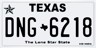 TX license plate DNG6218