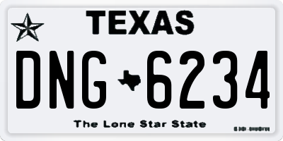 TX license plate DNG6234