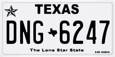 TX license plate DNG6247