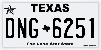 TX license plate DNG6251