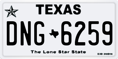 TX license plate DNG6259