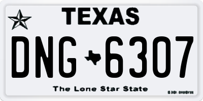 TX license plate DNG6307