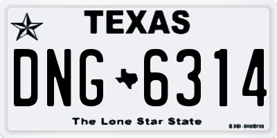 TX license plate DNG6314