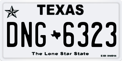 TX license plate DNG6323