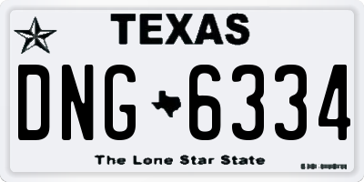 TX license plate DNG6334