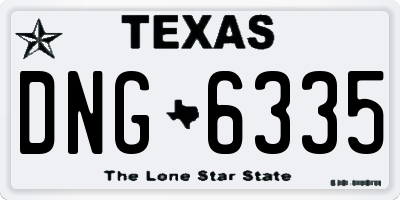 TX license plate DNG6335