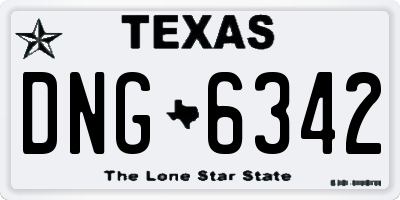 TX license plate DNG6342
