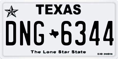 TX license plate DNG6344