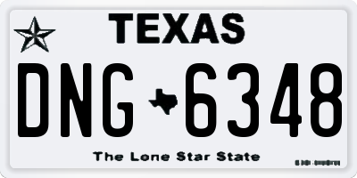TX license plate DNG6348