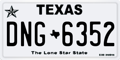TX license plate DNG6352