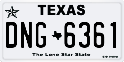 TX license plate DNG6361