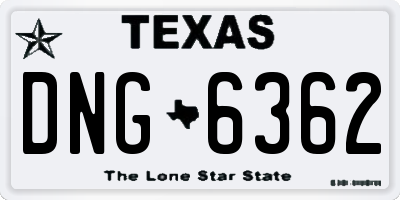 TX license plate DNG6362