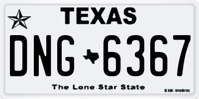 TX license plate DNG6367