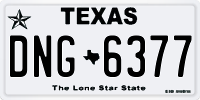 TX license plate DNG6377