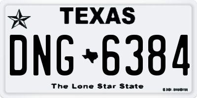 TX license plate DNG6384