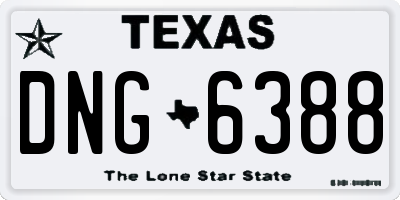 TX license plate DNG6388