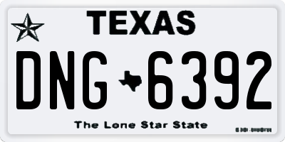 TX license plate DNG6392