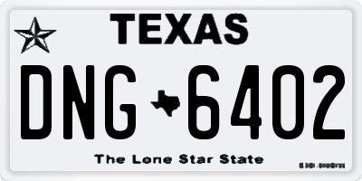 TX license plate DNG6402