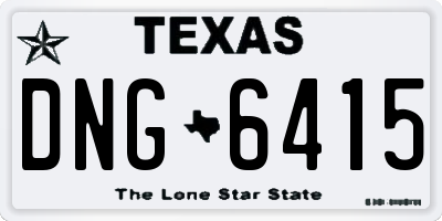 TX license plate DNG6415