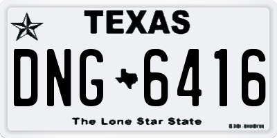 TX license plate DNG6416
