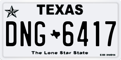 TX license plate DNG6417
