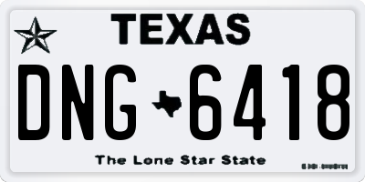 TX license plate DNG6418