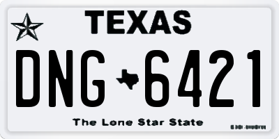 TX license plate DNG6421