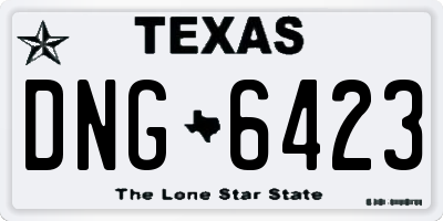 TX license plate DNG6423