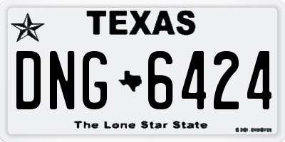 TX license plate DNG6424