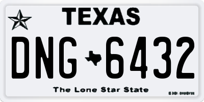 TX license plate DNG6432
