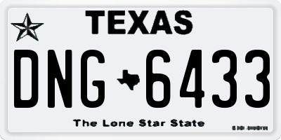 TX license plate DNG6433