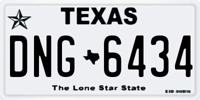 TX license plate DNG6434