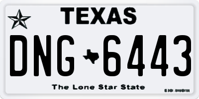 TX license plate DNG6443