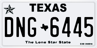 TX license plate DNG6445