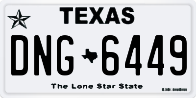 TX license plate DNG6449