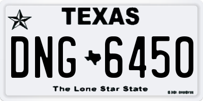 TX license plate DNG6450