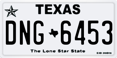 TX license plate DNG6453
