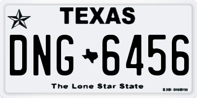 TX license plate DNG6456